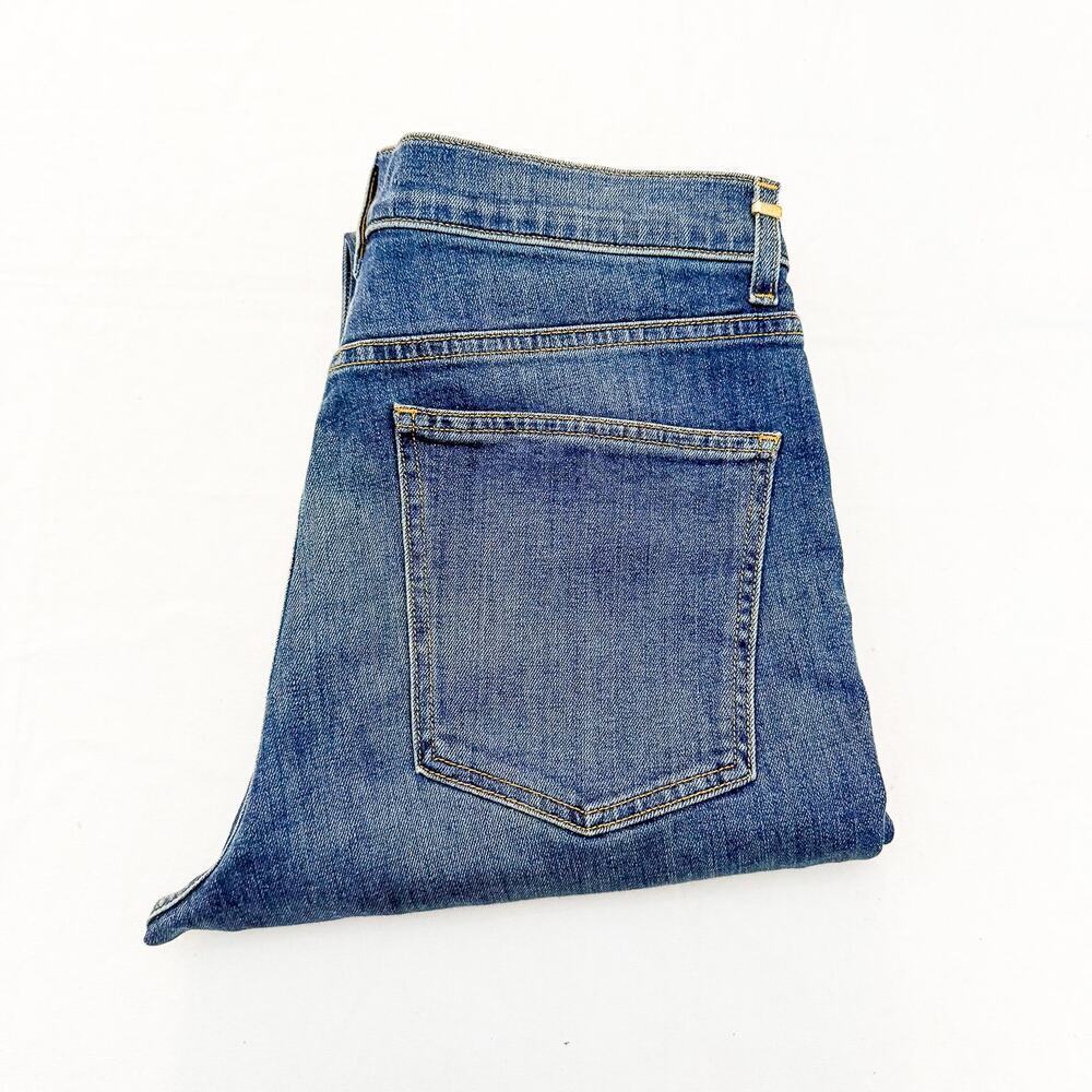 St. John Straight Leg Dark Wash Denim Jeans Zip Fly Size 12